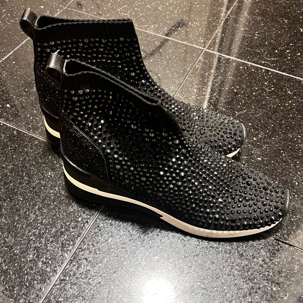 Michael Kors Black Studded Sneakers - Picture 8 of 9